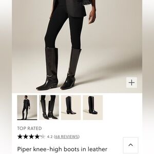 Brand new in box JCREW piper knee high boots in black leather size 8